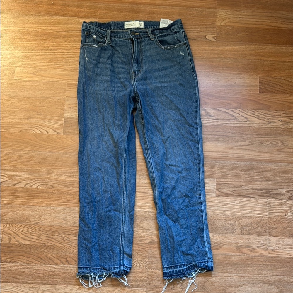 Abercrombie & Fitch Blue Ankle Cropped Jeans